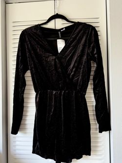 H&M Divided Black Glitter Wrap Romper