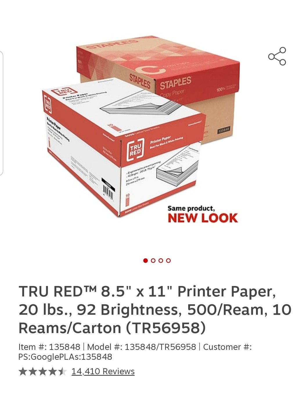 TRU RED™ 8.5" x 11" Printer Paper, 20 lbs