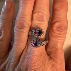 New Sterling Silver genuine Amethyst Ring size 9 - handmade in Bali