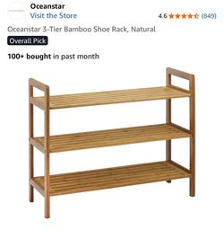 Bamboo shoe rack