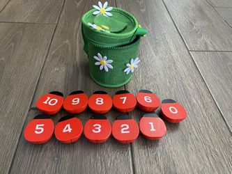 Montessori Wooden Counting Ladybugs With Bag