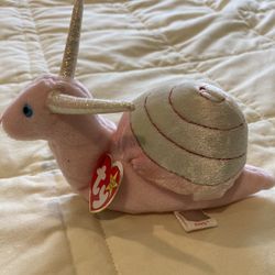 Swirly The Snail 6” Stuffed Plush Beany Baby With Tag Mint Never Played With