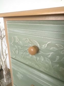 Beautiful maple raised stencil dresser