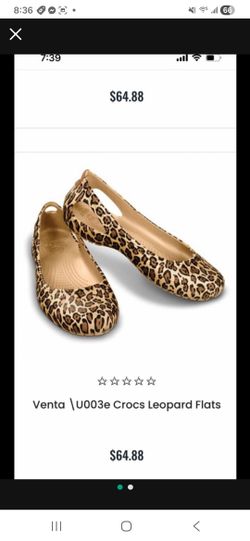 NEW Crocs Women Leopard Cheetah Print Light Weight Comfortable Shoes Size 6