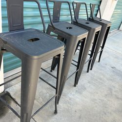 Set Of 4  30” Metal Stools