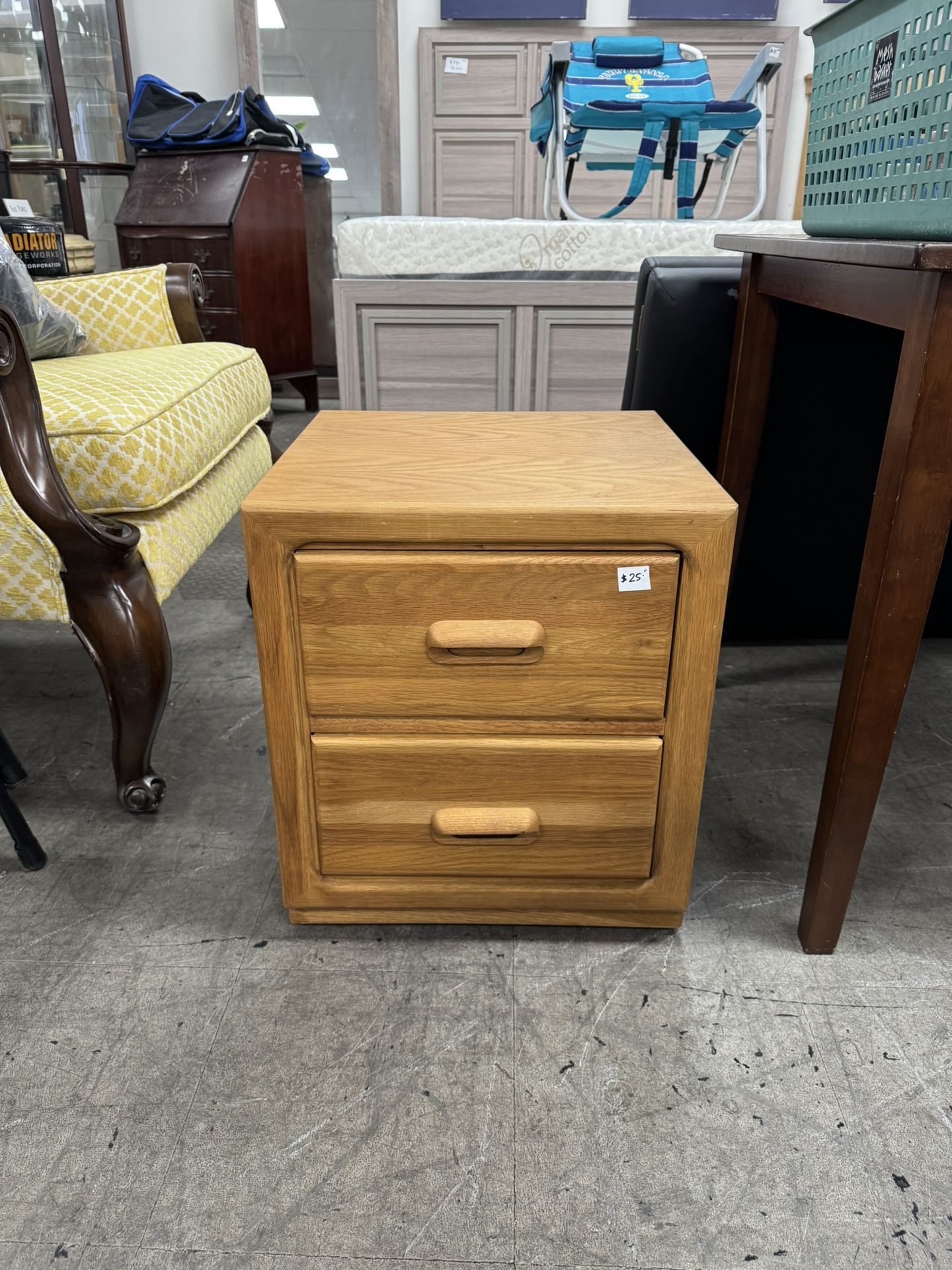 SMALL Wood Nightstand Side End Table