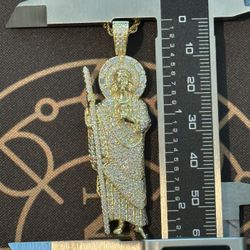 San Judas Necklace, Vermeil Gold Over Silver 