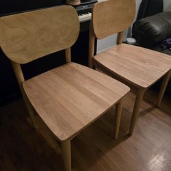 2 Wooden Dining Chairs