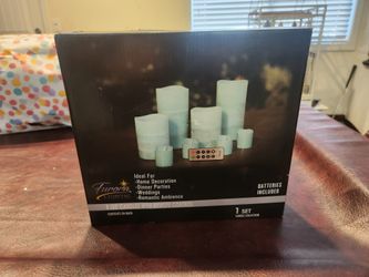 FURORA LIGHTING LED Flameless Candles with Remote Control, White in Set of 8, Real Wax Battery Operated Pillars and Votives LED Candles with Flickerin