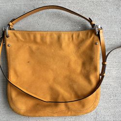 Rebecca Minkoff Mustard Suede & Leather Shoulder Bag – Gently Used