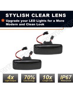 2x Smoked Sequential LED Side Marker Lights For Infiniti FX35 FX45 M35 M45 QX56
