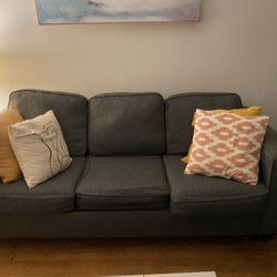 Queen Sleeper Sofa w/ Upgraded Mattress – Gray Fabric – Clean – $175 OBO