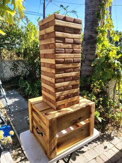 START THE 4TH WITH SOME FUN!!GIANT OUTDOOR STACKING BLOCKS GAME W/  CRATE