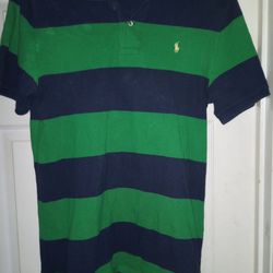 Polo Ralph Lauren Boys Short Sleeve Shirt Green/Black Size XL(18-20) Thumbnail