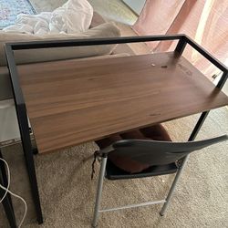 2 Desk With Foldable Chairs 