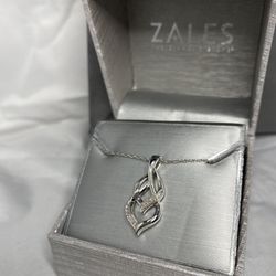Diamond Accent Pendant With Sterling Silver Chain