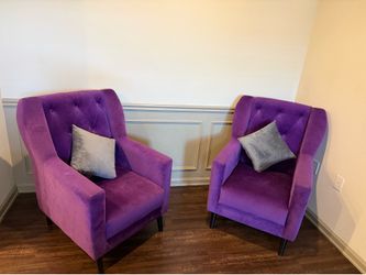 Two velvet chairs