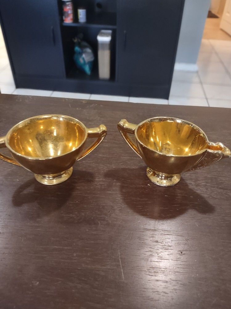 24 K Antique China Gold Cups