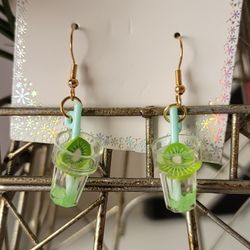 Fashion Novelty Bubba Tea Kawaii Dangling charm earrings 