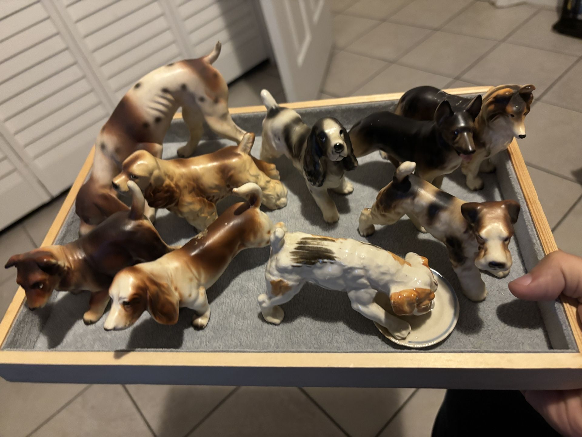 Vintage Japan, porcelain dog collection