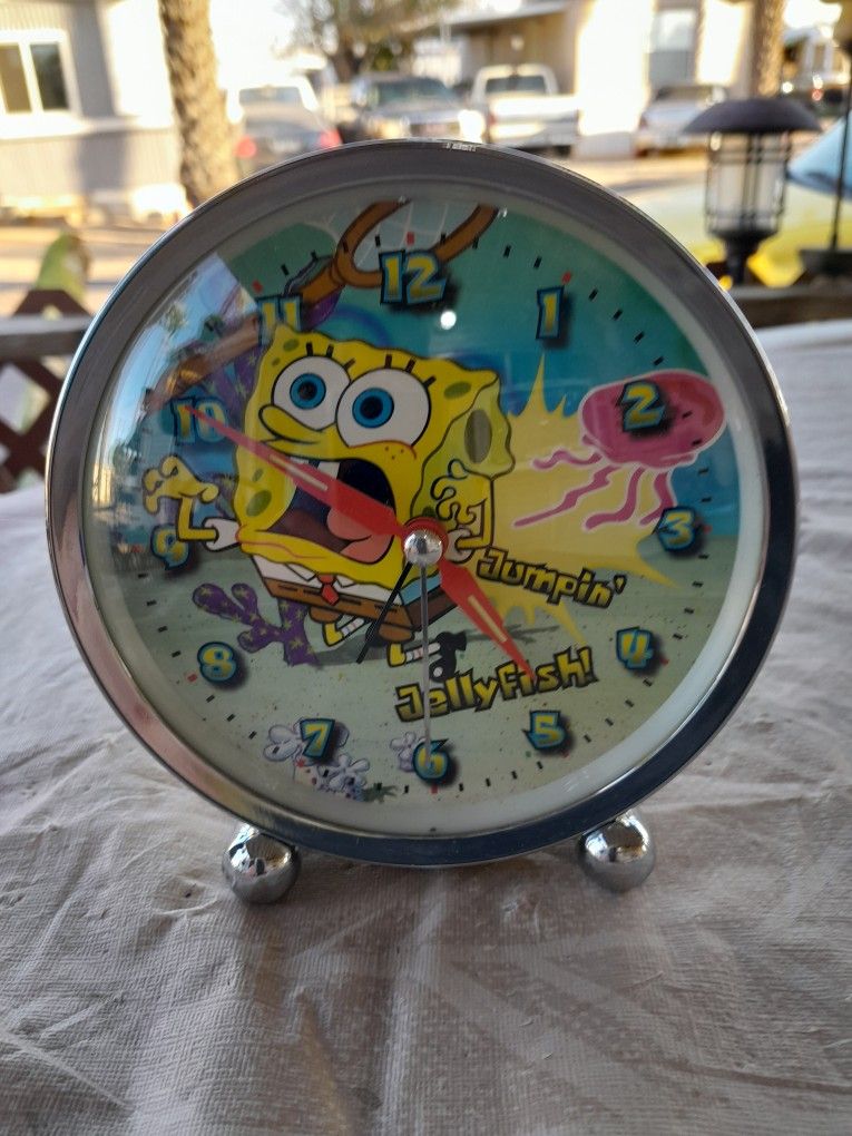 SpongeBob SquarePants Battery Operated Metal Alarm Clock. L@@K!!!