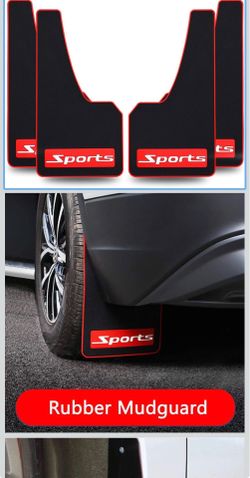 4 pcs Soft Material Automotive Car Mud Flaps Universal Fit Black Splash Guards Rubber mud Guard No Collision Universal 43.5cm23cm0.5cm (Sports)