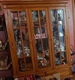 Wood display cabinet