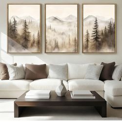 New!✨ Mountain Forest canvas 3 16x24 piece wall art set.  Retails for $95