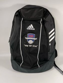 Adidas Golf Backpack Black White Stripes College Golf Camps Logo CGC Preowned