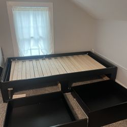 Day Bed Bed Frame With 2 Large Drawers