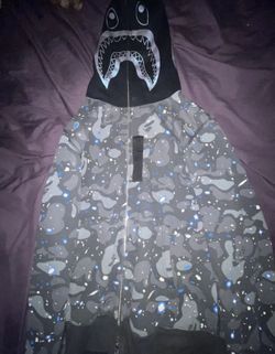 Bape Space Camo Shark Full Zip Hoodie Size Large RARE