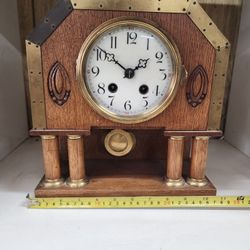 Antique Wooden Mantle Clock