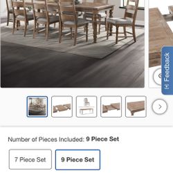 9 Pieces, Dining Table Set