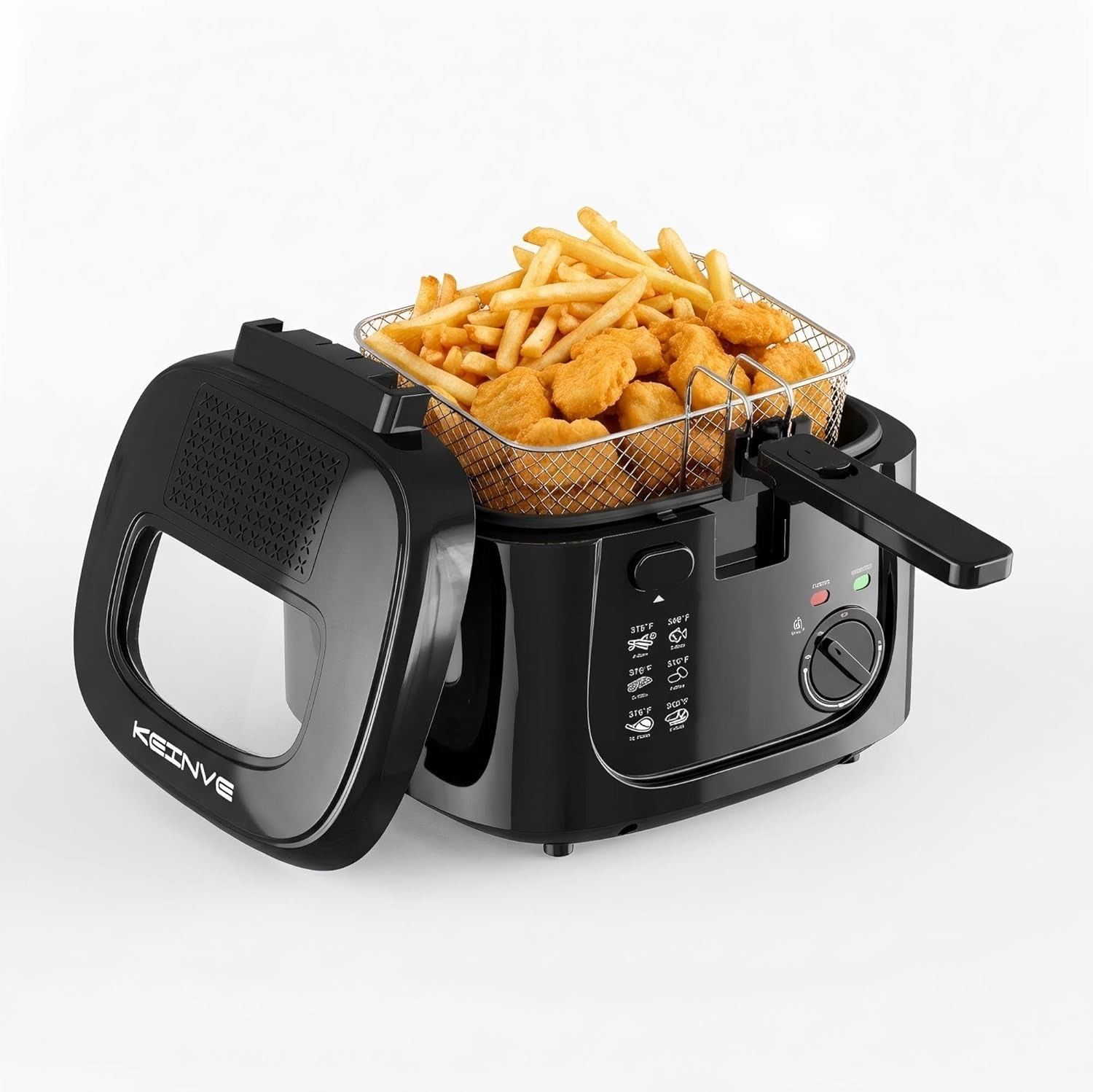 1500W Electric Deep Fryer with 3 Temperature Settings, 2.5L Oil Fryer