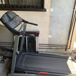 Gym Weight Set And Bench And Treadmill