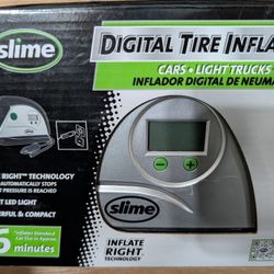 Slime 40051 Digital Tire Inflator 12V Compact & Portable Air Compressor Pump 
