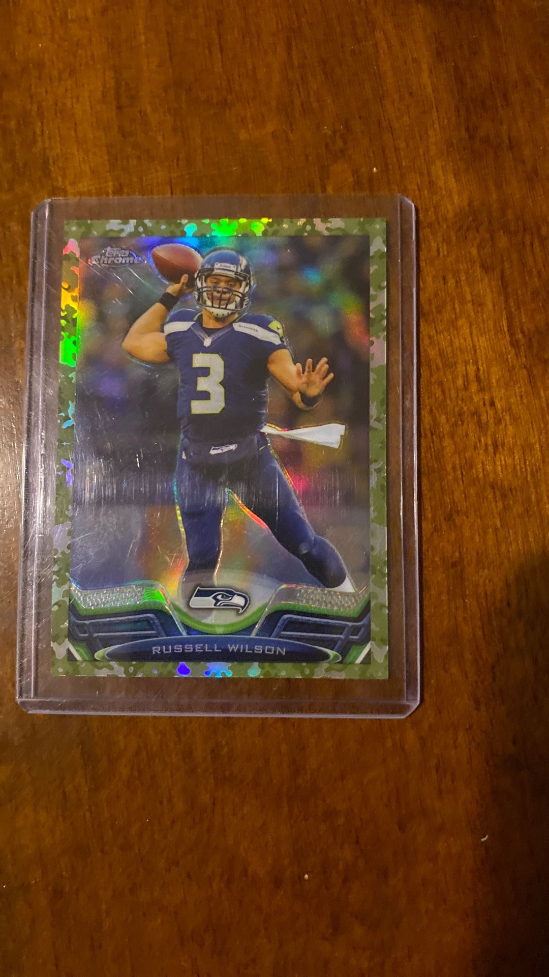 Russell Wilson Tops Chrome Camo Numbered card