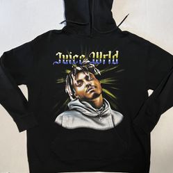 Juice world pullover hoodie unisex size xl black 100% cotton graphic print.
