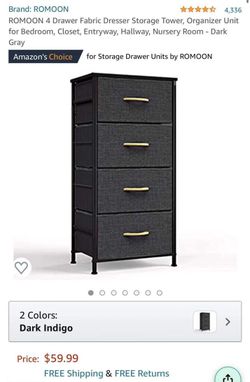 ROMOON 4 Drawer Fabric Dresser Storage Tower