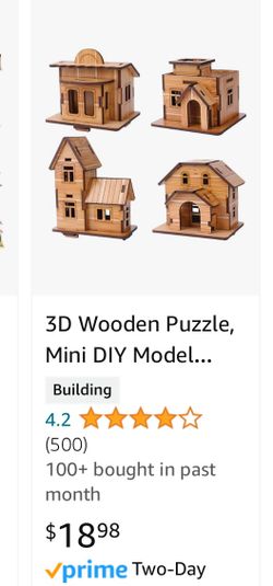 ZOSEN 3D Wooden Puzzle, Mini DIY Model House Kit Educational Toys Jigsaw Puzzles Gift