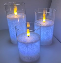 Rechargeable Ice Crystal Glass Flameless Candles