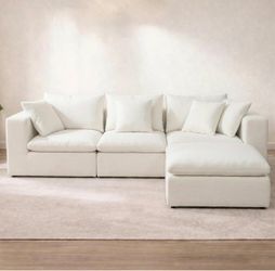 108'' Oversized Modular Sectional Sofa, Deep-Seat Cloud Couch, Boneless Sofa with Removable and Washable Covers, Sectional Couches for the Living Room