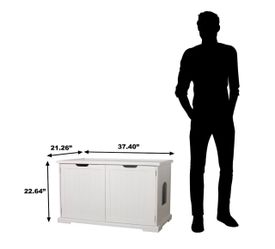 Cat little box white bench