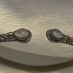 Moonstone Cuff Bracelet, Silver overlay Ornate Filigree Wrap Cuff Bracelet,June Birthstone, Moonstone Pear Teardrop