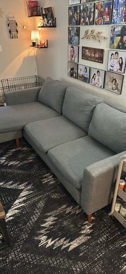 Upholstered L-Shaped Sectional Reversible