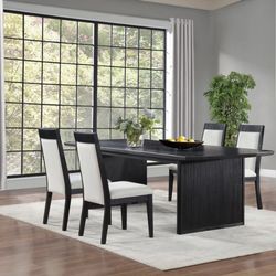 Brookmead 5-piece Extension Leaf Dining Table Set Black