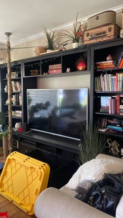 IKEA shelves and tv stand