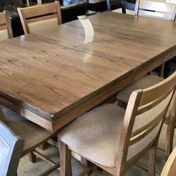 Beautiful Table 6 Chairs, Solid Wood 42 Inches 72 Inches