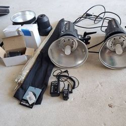 Studio Lighting Kit - Genesis 200 Monolights with Lot of Light Stands