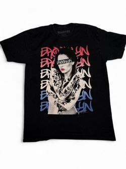Y2K Ring Of Fire Brooklyn Girl Brooklyn Bridge New York Tattoo Graffiti Tagger Black T Shirt - Size Large #goth #alternative      Tags: #emo #grunge b